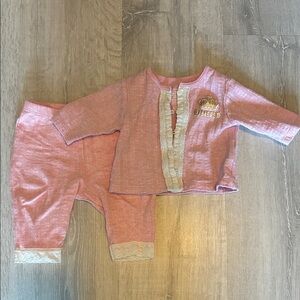 Juicy Couture Pink Baby Girls Two-Piece Set with Lace Trim
